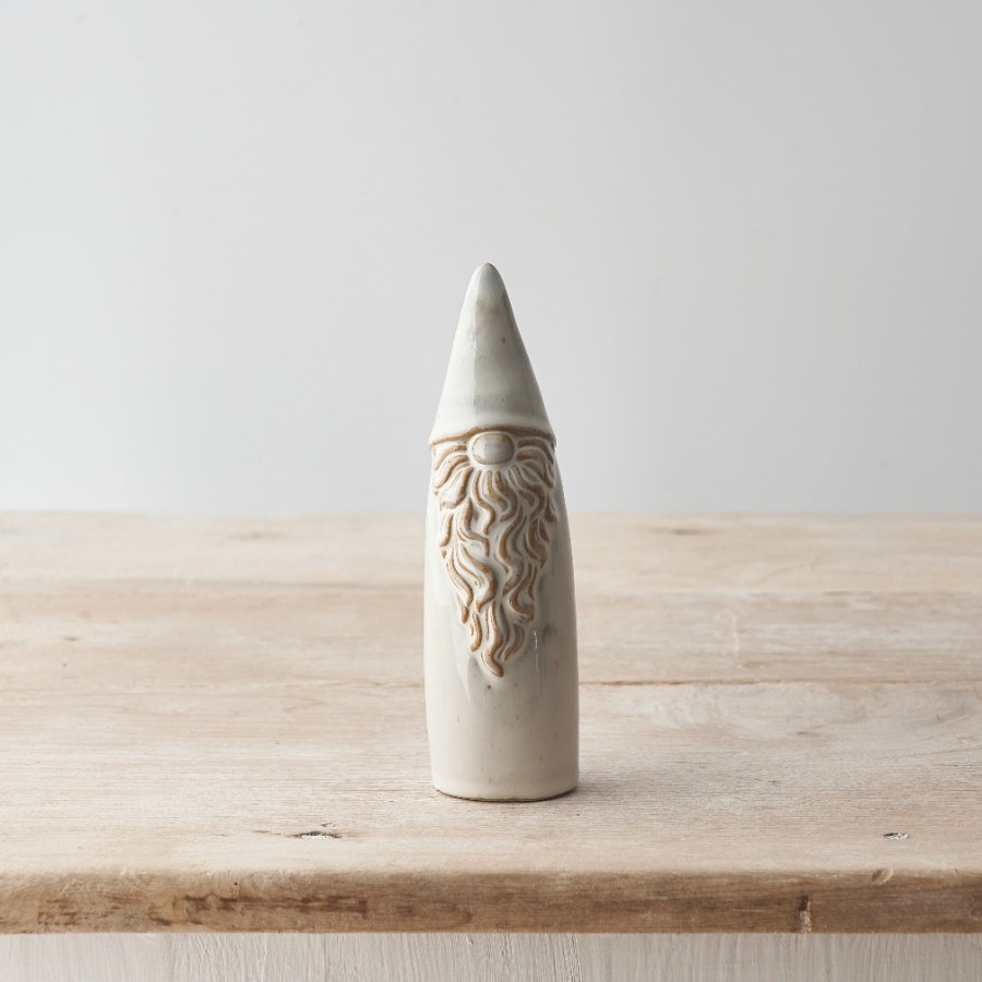 A chic ceramic gonk decoration with a natural glaze and rustic hand made finish. 