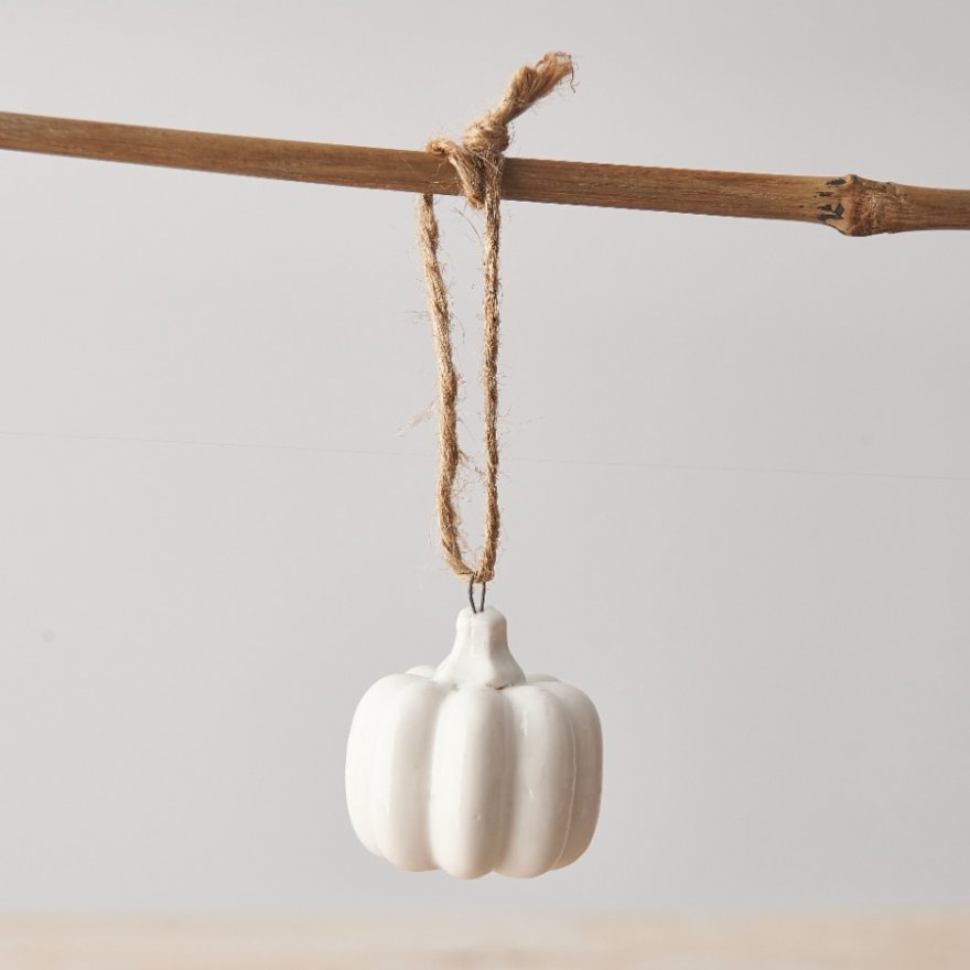 Hanging Ceramic Pumpkin, 6.5cm