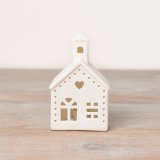 A stylish ceramic church decoration with cut out design to show off the light up features and sweet heart detail. 