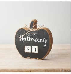 Countdown the days until halloween with this unique pumpkin shaped calendar.