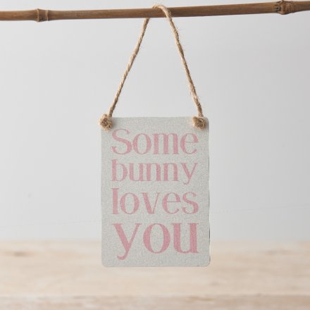 'Some Bunny Loves You' Mini Metal Sign