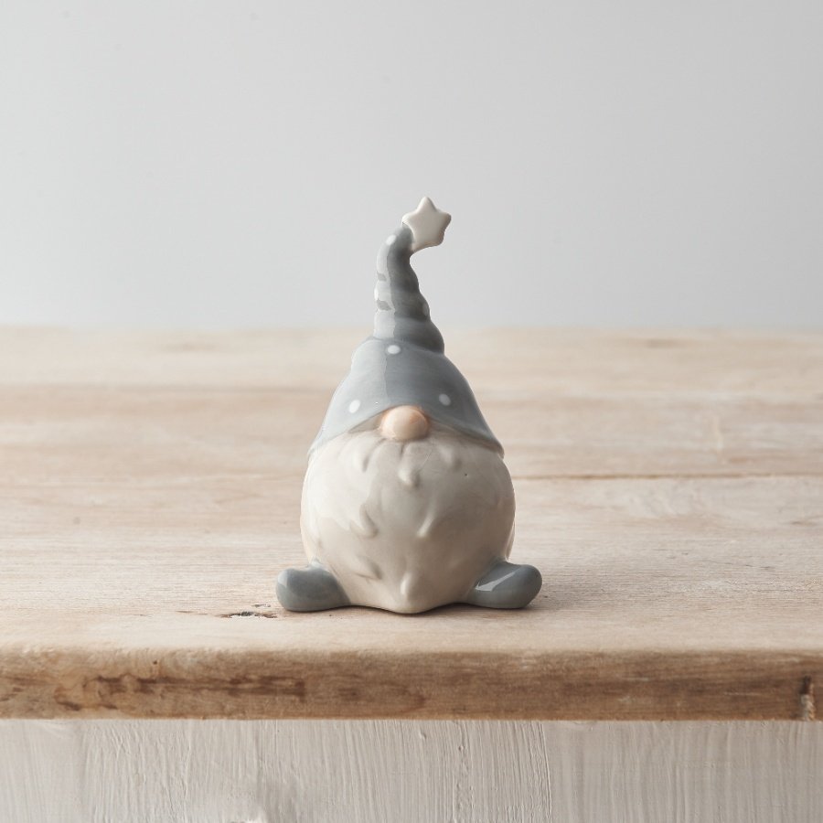 Grey Ceramic Gonk W/Star, 10cm 61930 Christmas / Gonks Rosefields