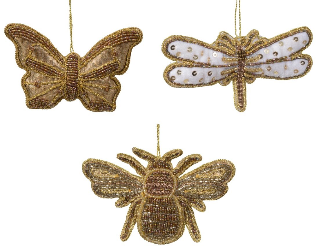 Gold Embroidery Animal Hangers | | Christmas Decorations / Hanging ...