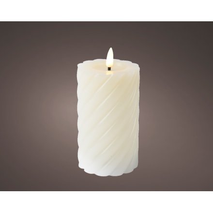 LED Wick Twisted Candle, 15cm