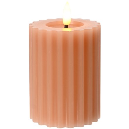 Peach LED Candle, 12.3cm