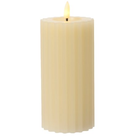 Cream LED Wax Candle, 17cm