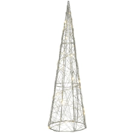 Silver LED Cone Tree, 60cm