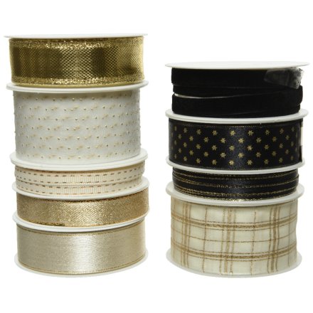  9assort Black and Gold Ribbons