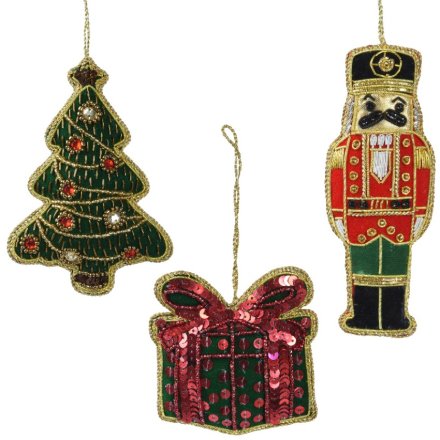Embroidery Traditional Christmas Hangers