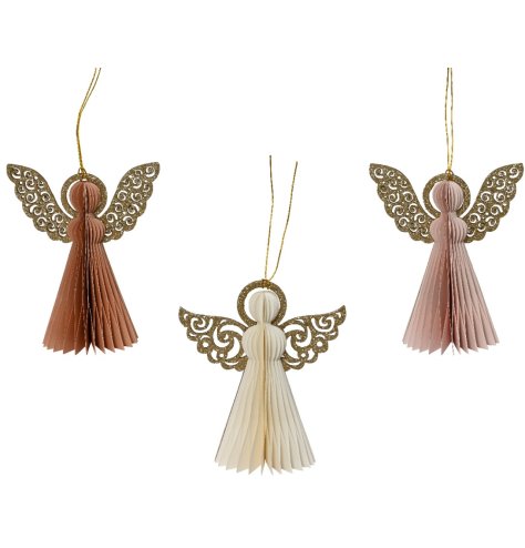 Hang these beautifully crafted paper angels from your tree this season. 