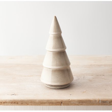 A chic glazed Christmas tree with a natural finish. An on trend, contemporary and super stylish seasonal ornament.