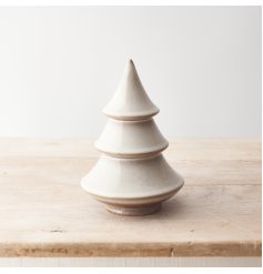 Make a statement with this stunning contemporary tree ornament with a natural glaze.