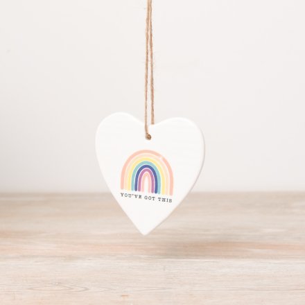 'You've Got This' Rainbow Heart, 9.5cm