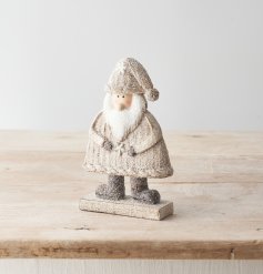 An adorable Santa standing Christmas decoration with 3D detailing and glittery finish. 