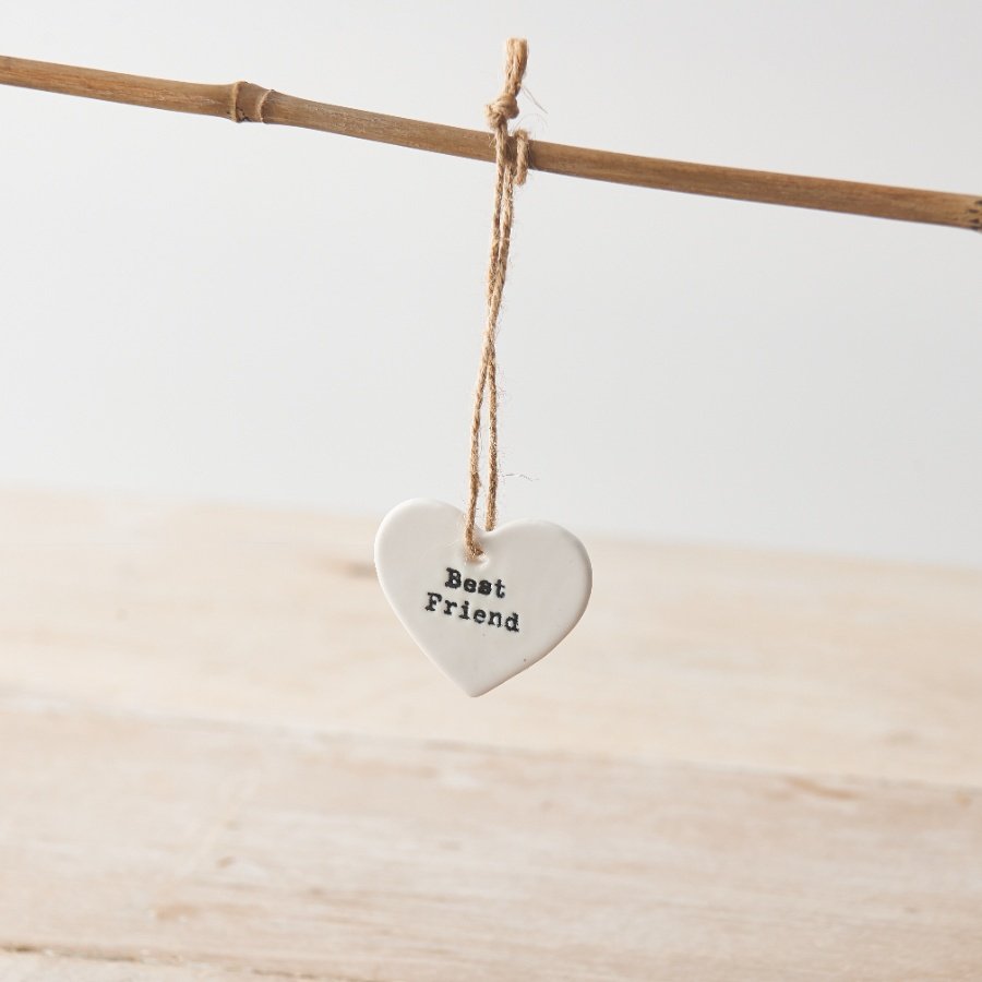 4cm 'Best Friend' Hanging Heart Decoration