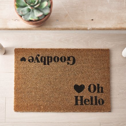 'Oh Hello/ Goodbye' Doormat, 40cm