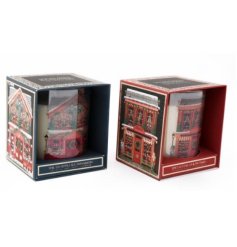 An assortment of 2 beautifully scented Christmas candle pots. Each is packaged with a charming traditional gift box