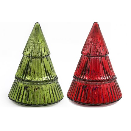 17.5cm Met Tree Candle Pot, 2 Assorted