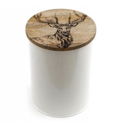 Stag Engraved Canister 18cm