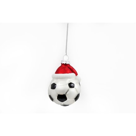 8cm Xmas Football Bauble