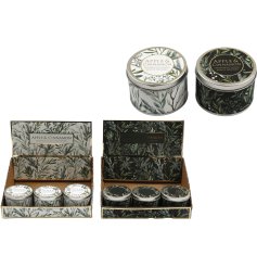 A mix of 2 beautifully scented apple and cinnamon fragranced candles set within sage design tins. 