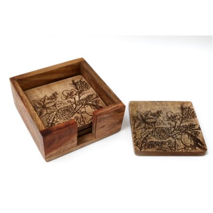 Robin Wooden Coasters