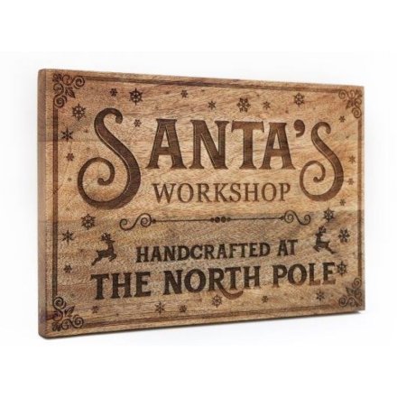 Santa's Workshop Wooden Board