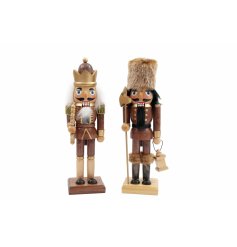 An assortment of 2 wooden nutcracker soldier decorations which would complement any festive decor. 