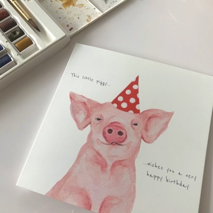 This Little Piggy... Greetings Card, 15cm