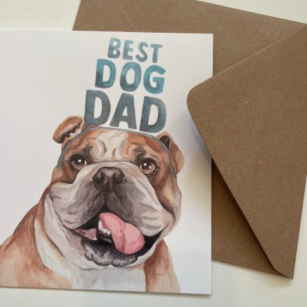 Best Dog Dad Greeting Card, 15cm