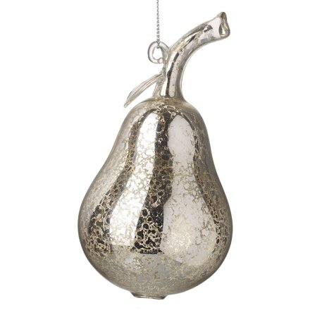 Mottled Glass Pear 12cm 