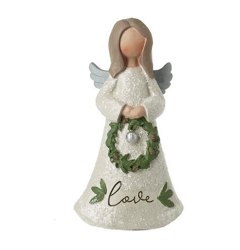 A beautiful and unique angel ornament. A sparkling gift item and seasonal decoration with love slogan 
