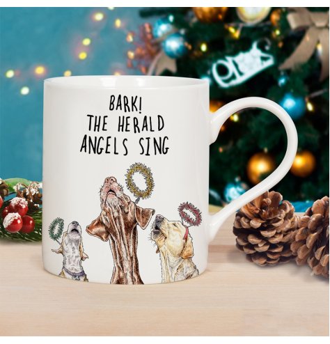 A charming, witty and humorous Christmas mug with a stunning illustration by the talented Bewilderbeest.