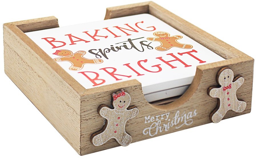 Set Of Gingerbread Coasters Christmas Decorations / Decorative