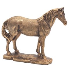 A horse ornament with beautiful detailing and bronzed finish. 