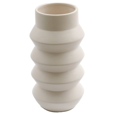 Contemporary Ribbed Vase, 20cm