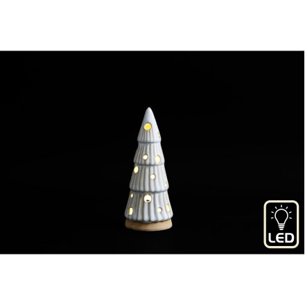 LED Ribbed Christmas Tree, 13cm