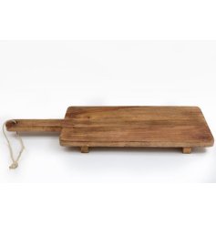 A rustic graze board made from mango wood. A stylish kitchen accessory and centrepiece for dining.