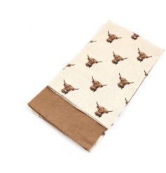 Add some country charm to the home with this pack of 2 cotton tea towels with a rustic highland cow design.
