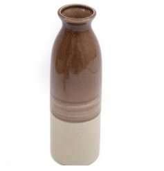 A beautiful sculptural vase with a brown earthy glaze and crackled effect finish. 