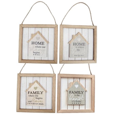 18cm Hanging House Plaque, 2 Assorted