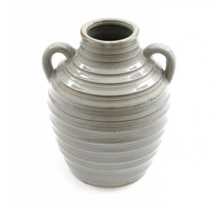 20cm Ribbed Vase With Handles