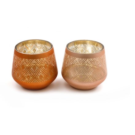 Metallic Effect Tea Light Holder, 9cm