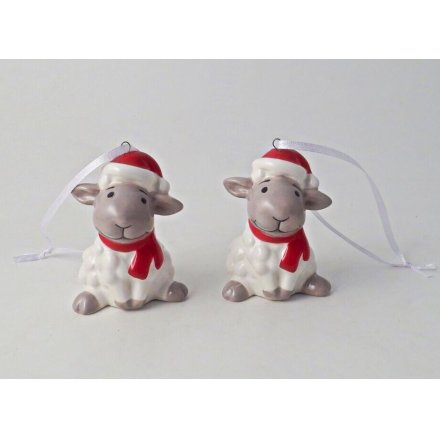 Christmas Sheep Decoration, 7cm