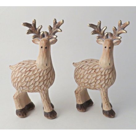 Standing Wooden Reindeer, 22cm
