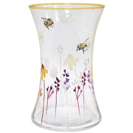 Busy Bee Glass Vase, 20cm