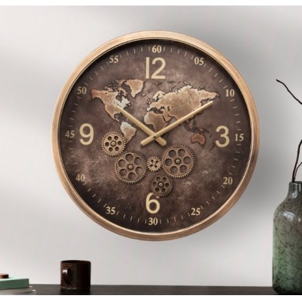 Gold Cog Clock, 46cm
