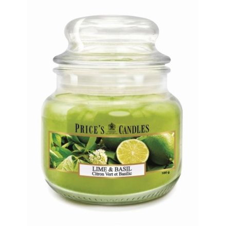 Lidded Lime & Basil Jar candle 