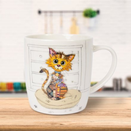 Bug Art's Kimba Kitten on a fine china mug. 