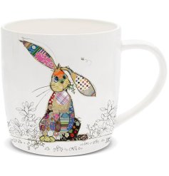 A fine china mug with artist Bug Art's colourful Binky Bunny. 